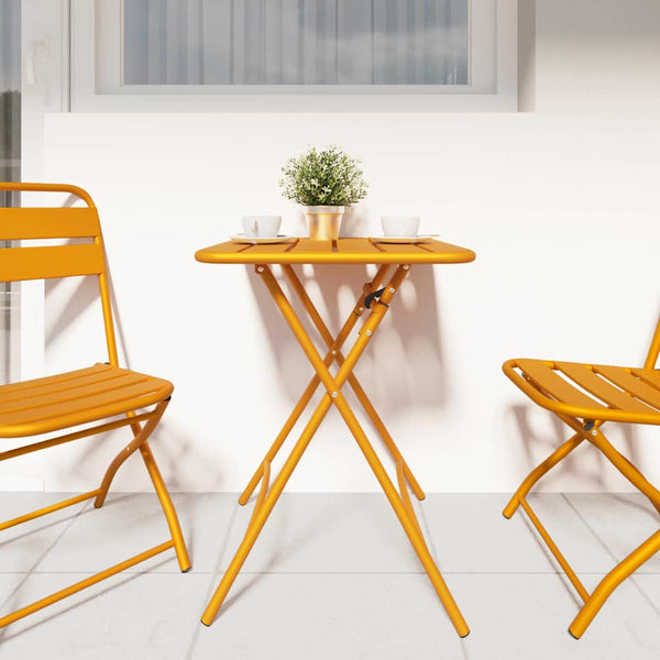Senfgelber Bistrotisch, 55cm Quadratisch