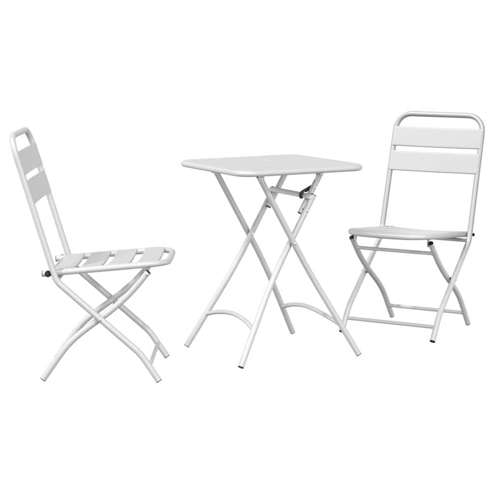 Bistrogarnitur 3-teilig Weißer Stahl