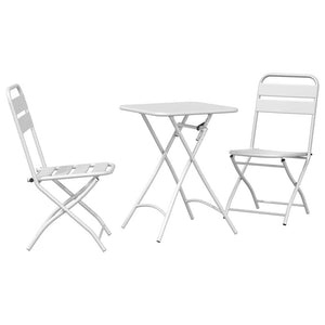 Bistrogarnitur 3-teilig Weißer Stahl