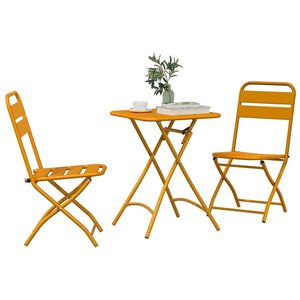 Senfgelbe Bistrogarnitur, 3-teilig, Stahl