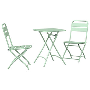 Grüne Stahl Bistrogarnitur, 3-teilig
