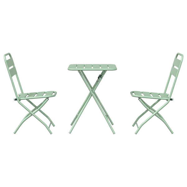 Grüne Stahl Bistrogarnitur, 3-teilig
