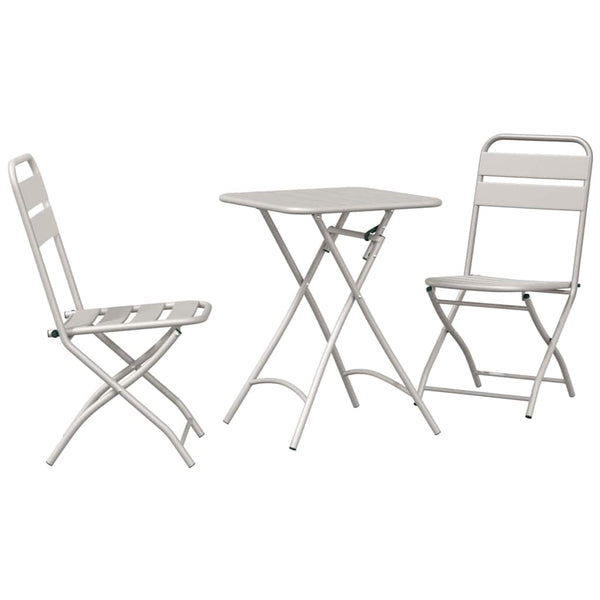 Bistrogarnitur 3-teilig Beige Stahl
