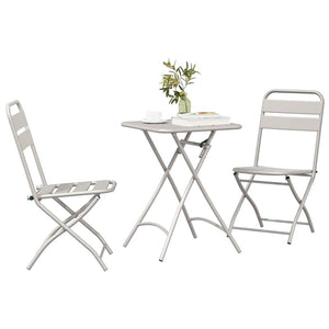 Bistrogarnitur 3-teilig Beige Stahl