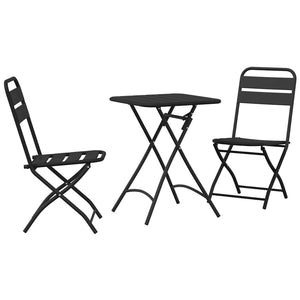 Bistrogarnitur 3-teilig Anthrazit Stahl