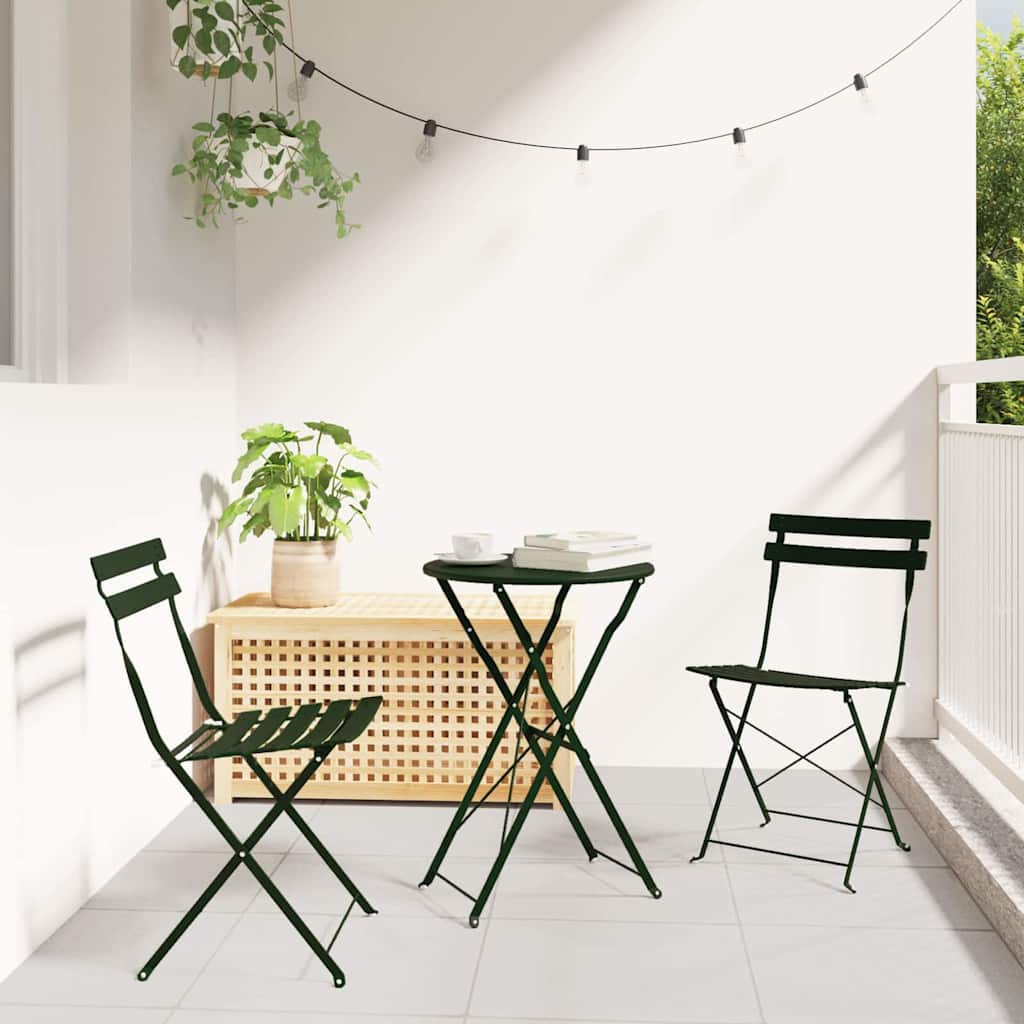 Gartenklappstuhl 2er Set Grün Metall