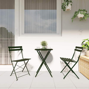 Gartenklappstuhl 2er Set Grün Metall