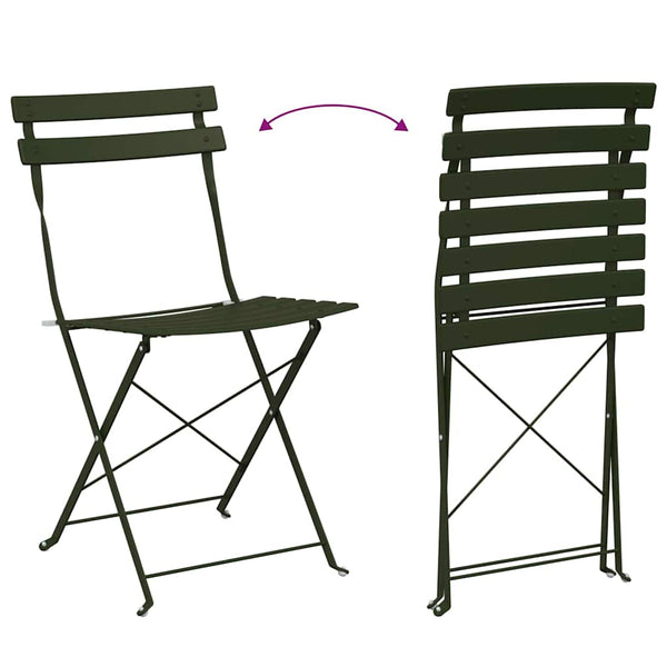 Gartenklappstuhl 2er Set Grün Metall