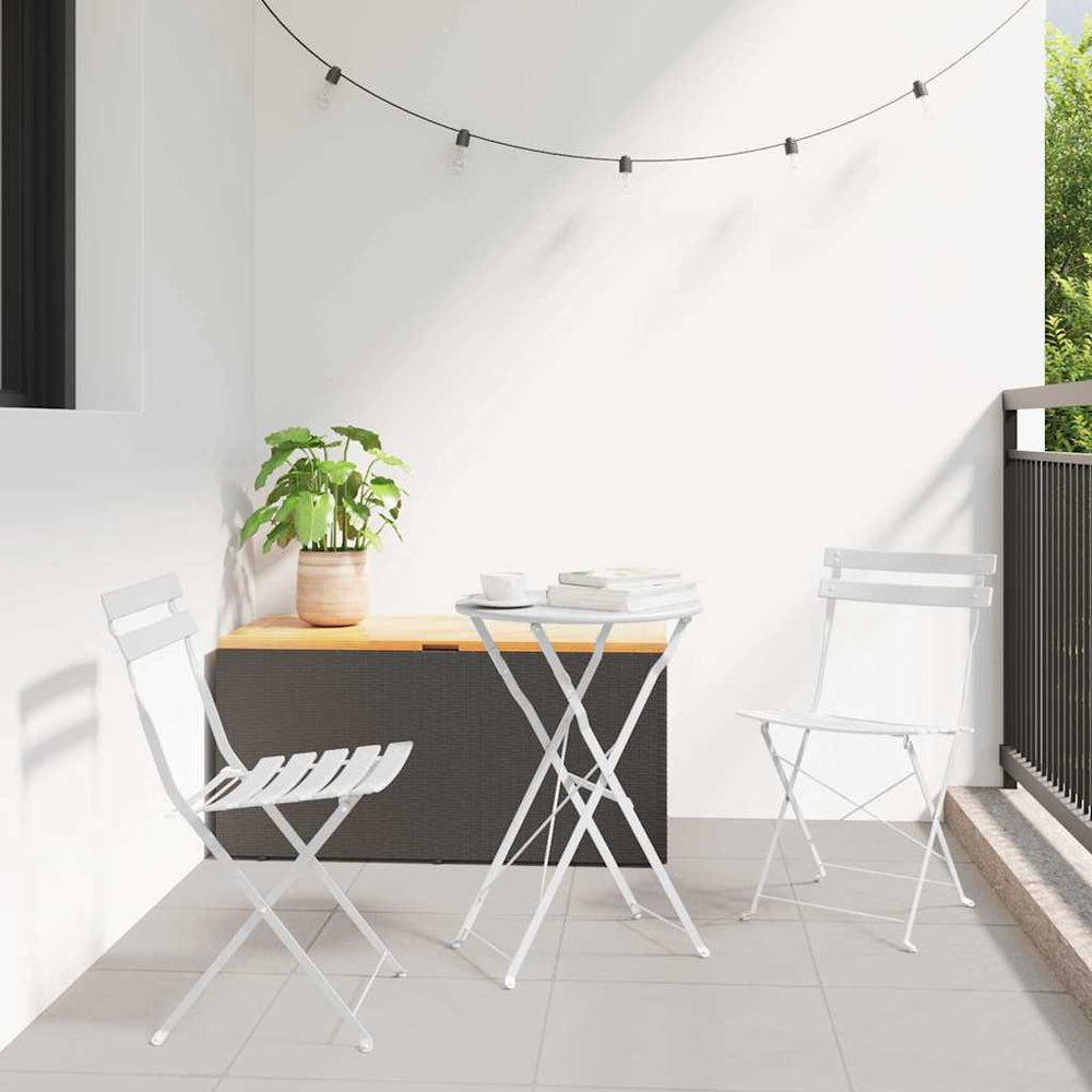 vidaXL Chaises de jardin pliantes 2 pcs Blanc 42 x 46 x 82 cm Métal