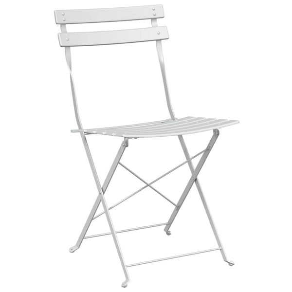 Gartenklappstuhl 2er Set Weiß Metall