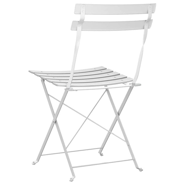 Gartenklappstuhl 2er Set Weiß Metall
