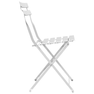 Gartenklappstuhl 2er Set Weiß Metall