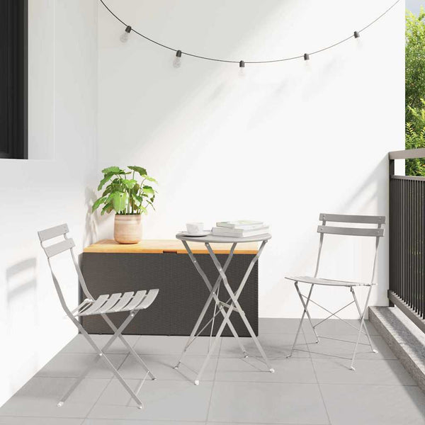 Garten Klappstühle 2er Set Beige Metall