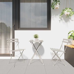 Garten Klappstühle 2er Set Beige Metall