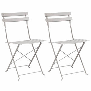 Garten Klappstühle 2er Set Beige Metall