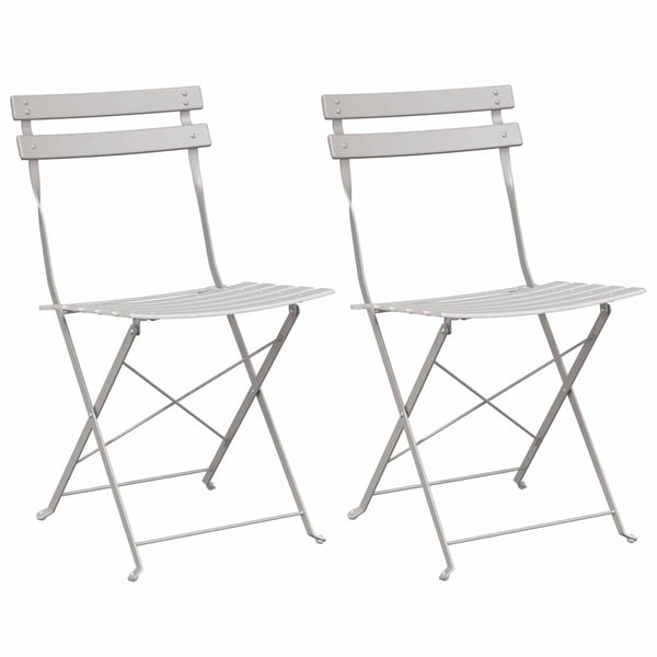 Garten Klappstühle 2er Set Beige Metall