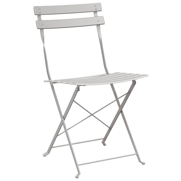 Garten Klappstühle 2er Set Beige Metall