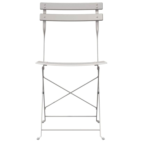 Garten Klappstühle 2er Set Beige Metall