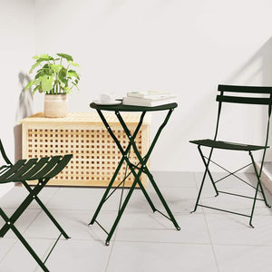 Bistrotisch Dunkelgrün Ø 50cm Stahl Gartentisch