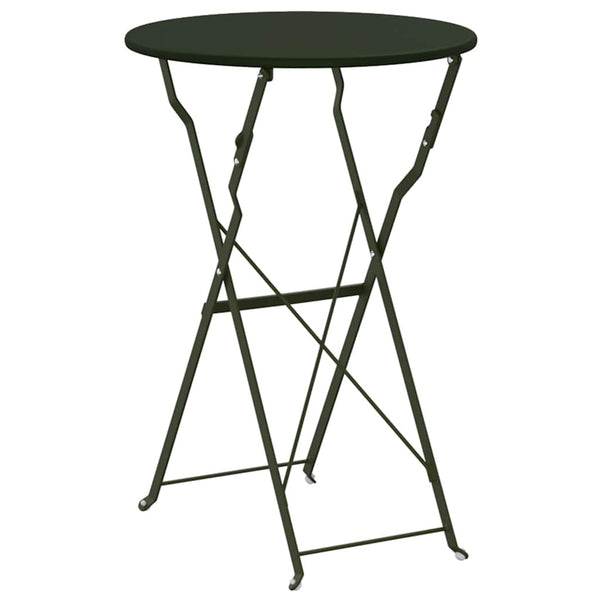 Bistrotisch Dunkelgrün Ø 50cm Stahl Gartentisch