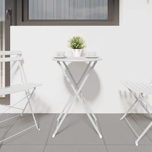Bistrotisch Weiß Ø 50cm Stahl Gartentisch