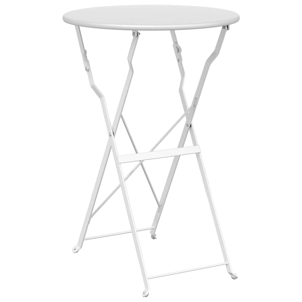 Bistrotisch Weiß Ø 50cm Stahl Gartentisch