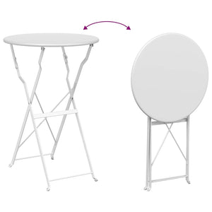 Bistrotisch Weiß Ø 50cm Stahl Gartentisch
