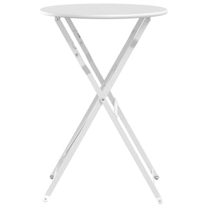 Bistrotisch Weiß Ø 50cm Stahl Gartentisch