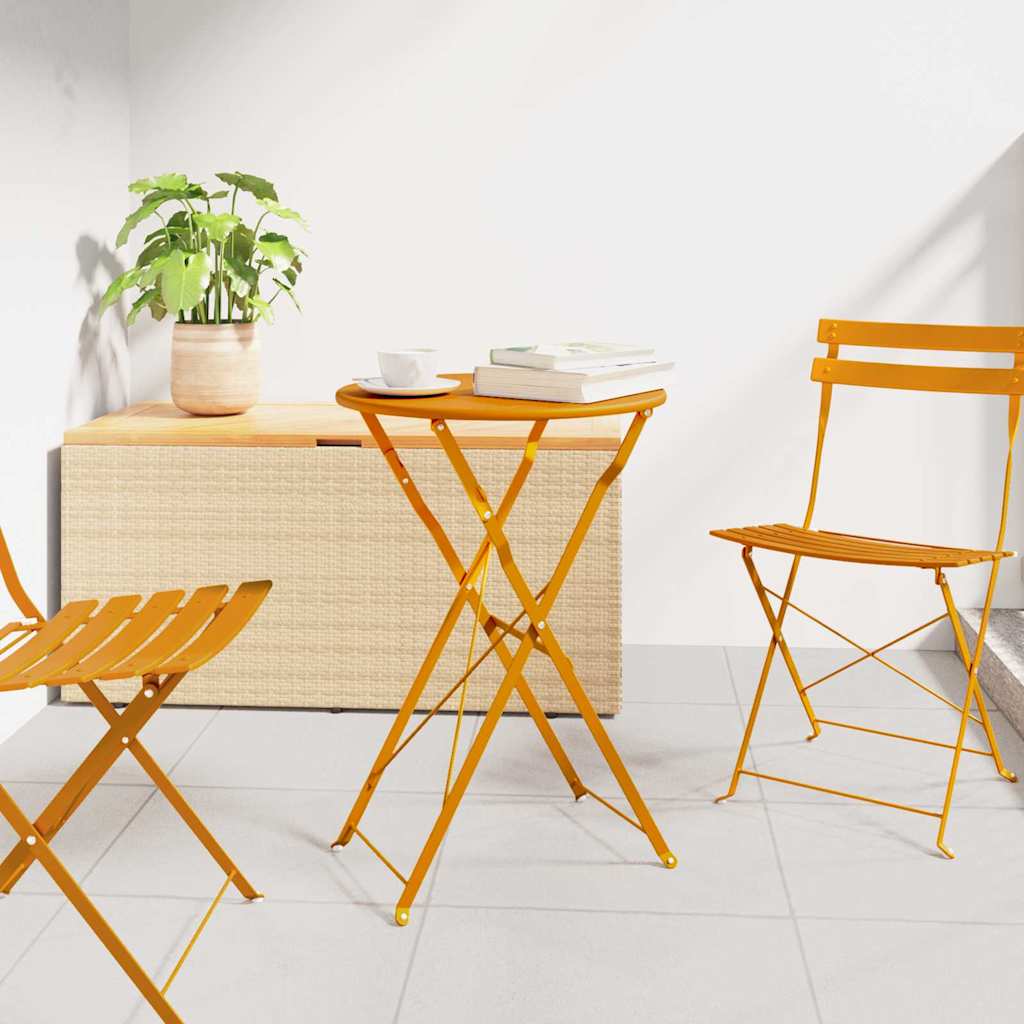 Senfgelber Bistrotisch Ø50cm