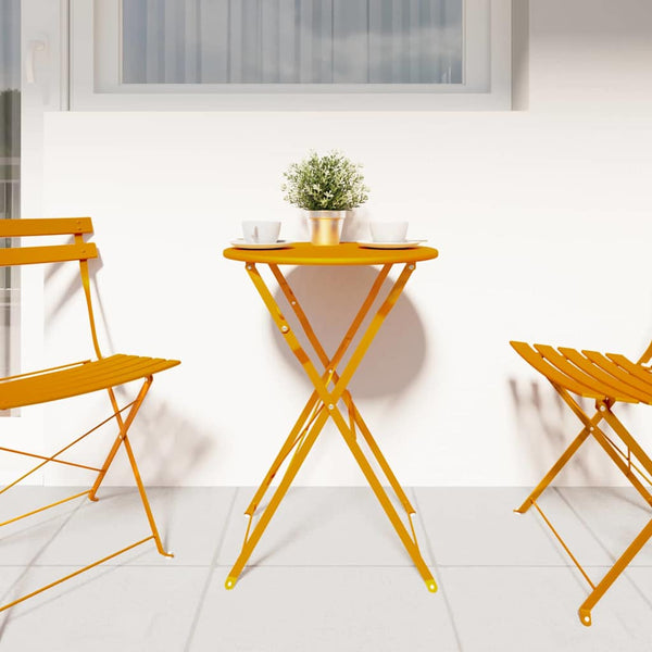 Senfgelber Bistrotisch Ø50cm