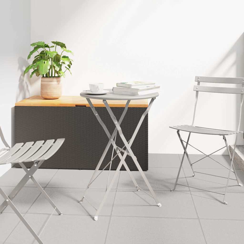 Beiger Bistrotisch Ø 50cm Stahl