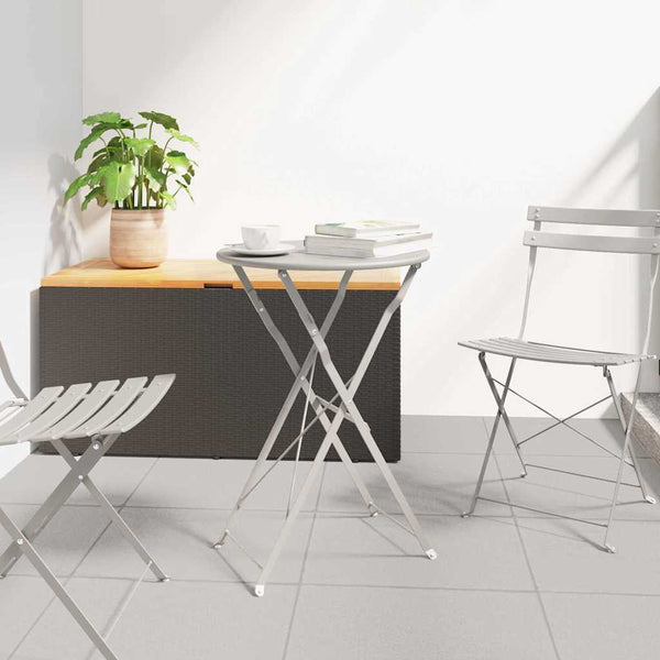 Beiger Bistrotisch Ø 50cm Stahl