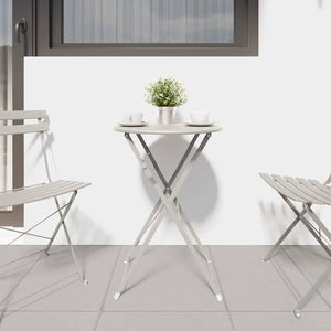 Beiger Bistrotisch Ø 50cm Stahl