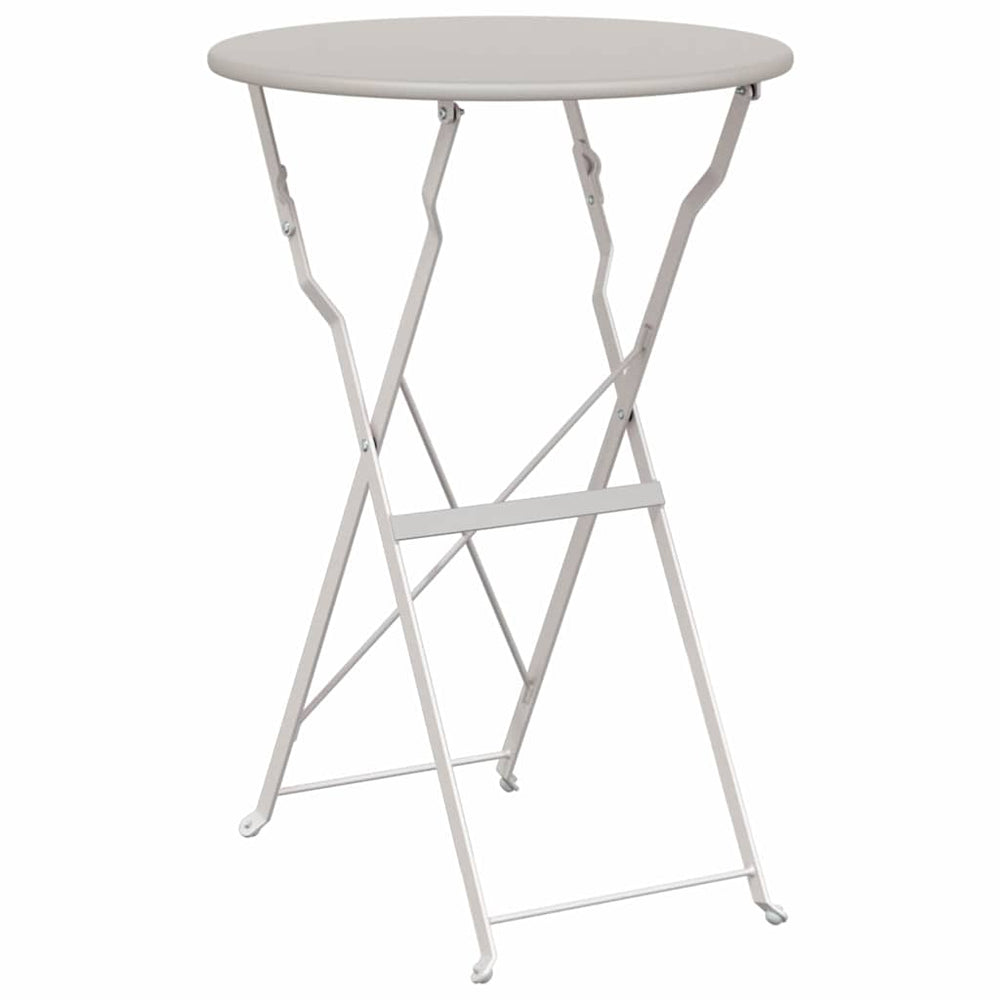 Beiger Bistrotisch Ø 50cm Stahl