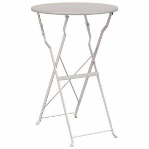 Beiger Bistrotisch Ø 50cm Stahl