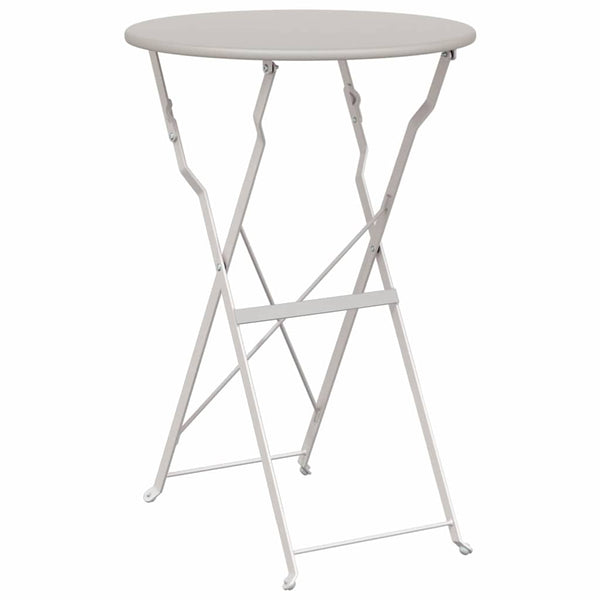 Beiger Bistrotisch Ø 50cm Stahl