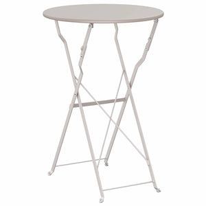 Beiger Bistrotisch Ø 50cm Stahl