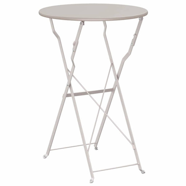Beiger Bistrotisch Ø 50cm Stahl