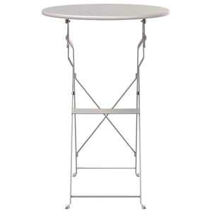 Beiger Bistrotisch Ø 50cm Stahl