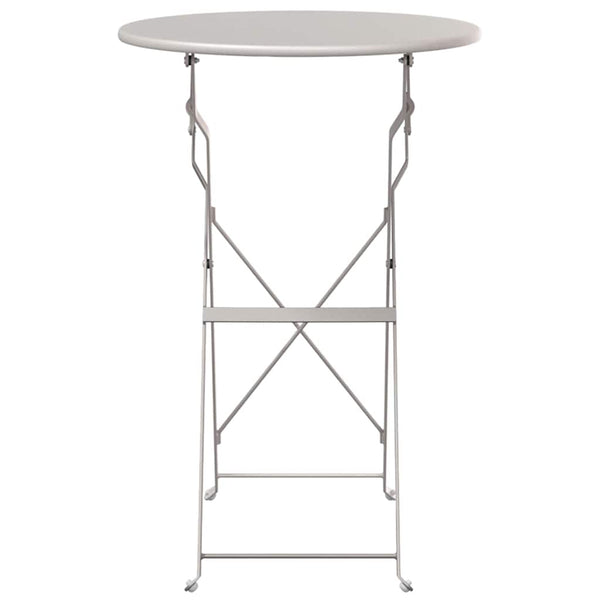 Beiger Bistrotisch Ø 50cm Stahl