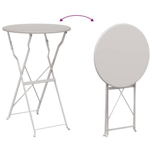 Beiger Bistrotisch Ø 50cm Stahl