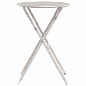 Beiger Bistrotisch Ø 50cm Stahl