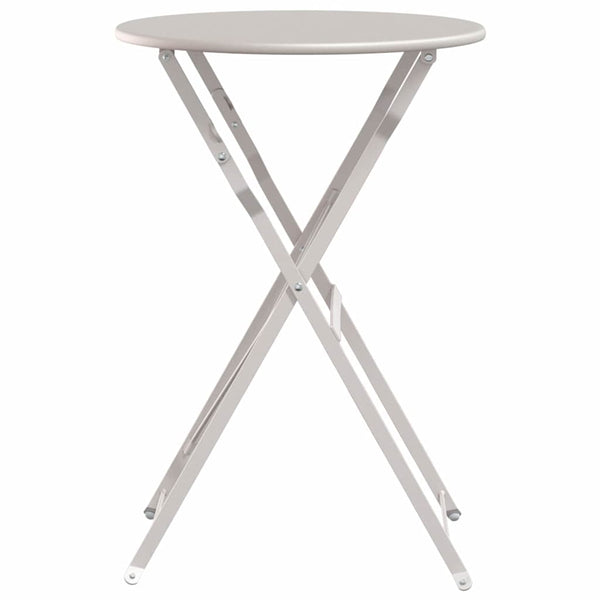 Beiger Bistrotisch Ø 50cm Stahl