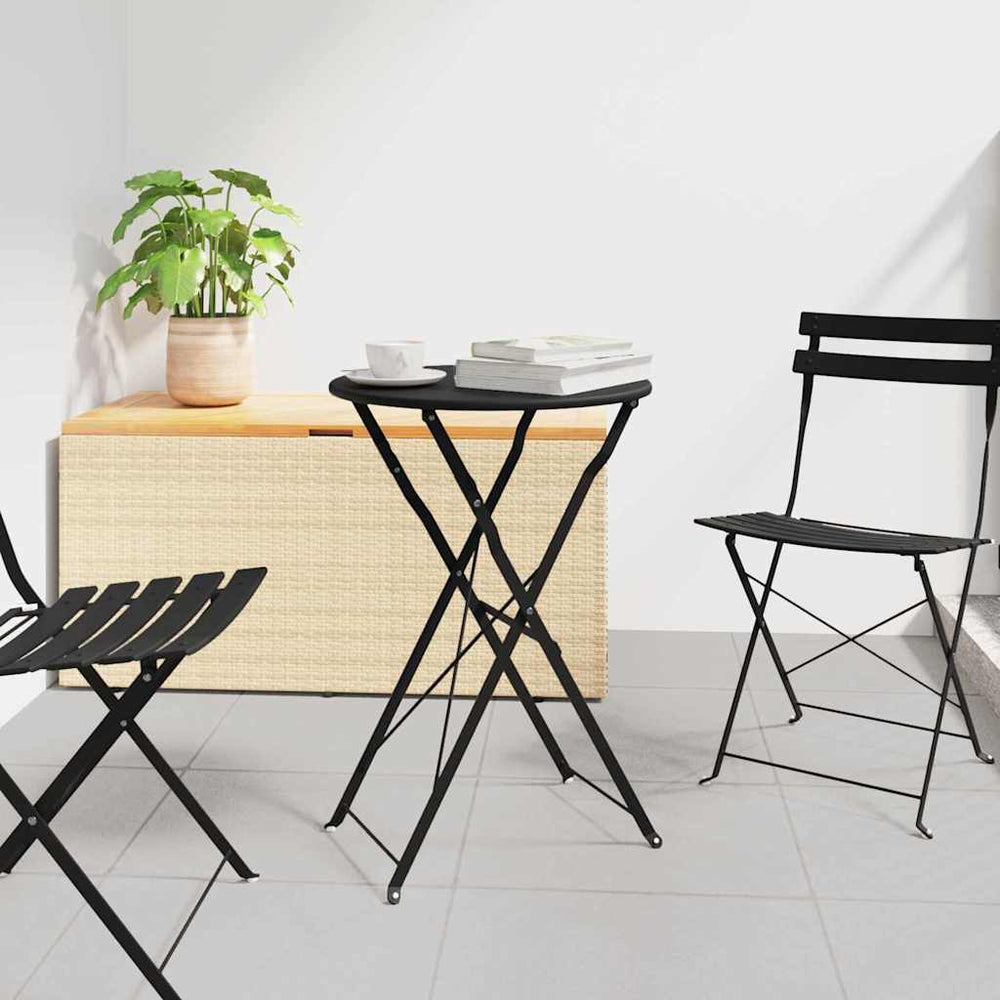 Anthrazit Bistrotisch Ø 50cm Stahl Gartentisch