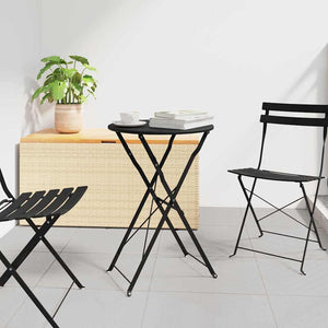 Anthrazit Bistrotisch Ø 50cm Stahl Gartentisch