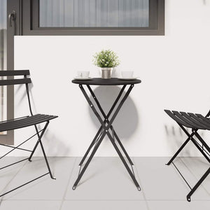 Anthrazit Bistrotisch Ø 50cm Stahl Gartentisch