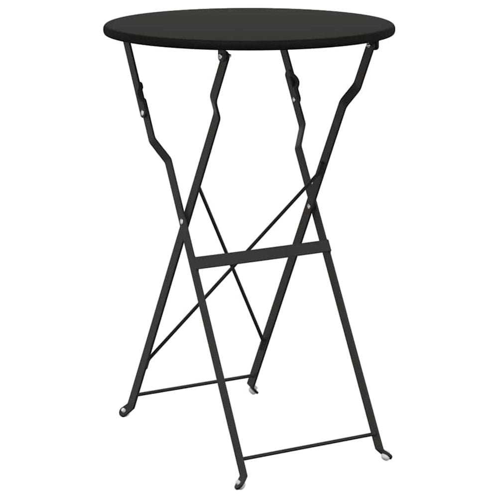 Anthrazit Bistrotisch Ø 50cm Stahl Gartentisch