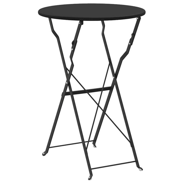 Anthrazit Bistrotisch Ø 50cm Stahl Gartentisch