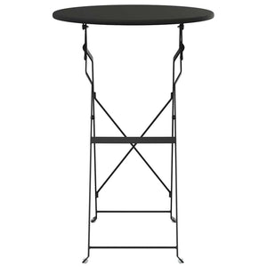 Anthrazit Bistrotisch Ø 50cm Stahl Gartentisch