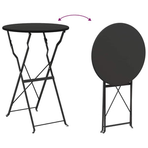 Anthrazit Bistrotisch Ø 50cm Stahl Gartentisch
